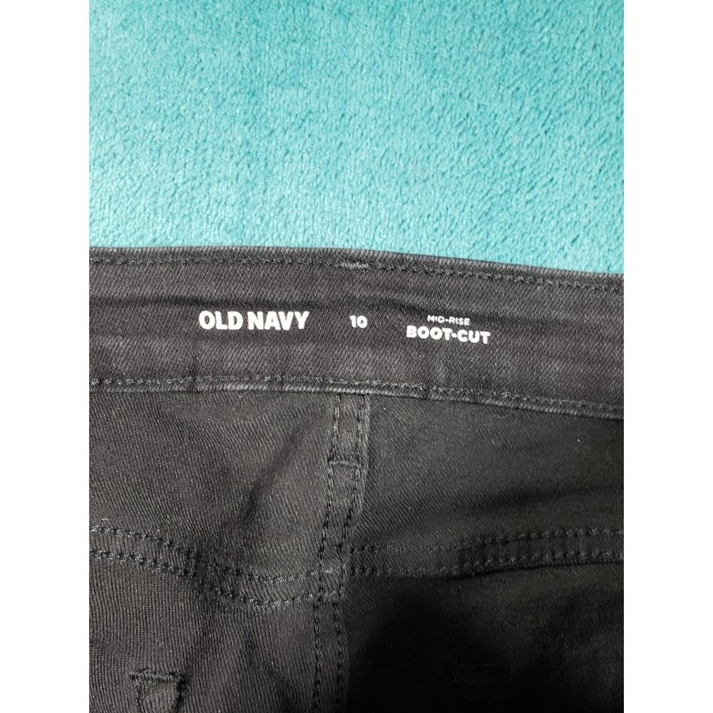 Old Navy Jeans Size 10 Womens Black Stretch Pants Denim Mid Rise Bootcut - Picture 3 of 12